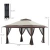 Garden Gazebo Oasis: 13x13ft Netted Pop Up Canopy Tent in Beige