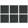 Stepping Stone 6 pcs Black 15.94 x 15.94 x 0.79 in Rubber