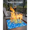Fire Glass, 10 LBS / 4.5 KG Fireplace Rocks, 3/4-Inch / 19.05 mm Reflective Firepit Glass Rock, High Luster Stone Landscaping for Fire Pit Table