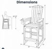 Outdoor Stool 29 Inch Height with Backrest And Armrests for Enhanced Comfort And Support-Only one