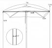Outdoor Rectangular Patio Umbrella 7 Feet with 3 Adjustable Heights for Garden Poolside Balcony Sunshade Protection