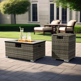 32" Propane Gas Fire Pit Table with Propane Tank Cover 2-Pieces