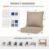 4 Patio Chair Cushions with Seat & Backrest, Fade Resistant Seat Replacement Cushion Set, Beige
