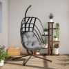 Hanging Egg Chair Anthracite and Black Steel, Polypropylene Large