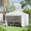 10' x 10' Pop Up Canopy with Leg Weight Bags, Carry Bag, 3 Sidewalls, Height Adjustable ,Event Shelter Gazebo for Garden, White