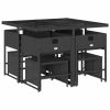 Garden Dining Set Black, cream white