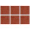 Stepping Stone 6 pcs Red 15.94 x 15.94 x 0.79 in Rubber