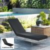 Chaise Lounge Cushion, 4" Thick Outdoor Lounge Chair Cushion with Ties for Patio, 21" x 72â€¯", Gray