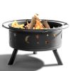 30IN Metal Fire Pit Black