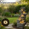 Waterfall Fountain, Garden Fountain, Grey