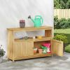 Garden Console Table Light Acacia 43.31 x 13.78 x 29.53 in