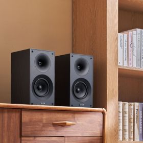 Passive Bookshelf Home Speakers Pair Of Stereo Audio Speakers Cone 65Hz-20KHz