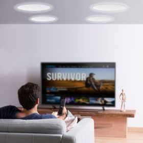 4 PCs 6.5'' Bluetooth In Ceiling Speakers, 150W, Flush Mount Ceiling & In-Wall Speaker System With 8Î©Impedance 89dB Sensitivity, For Home Kitchen Liv