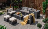 8 Pieces Patio Furniture Set with Storage Box and Waterproof Cover