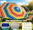 6.5 FT Portable Beach Umbrella with Sand Anchor UV Protection UPF 50+ for Garden Pool Outdoor Camping Picnic